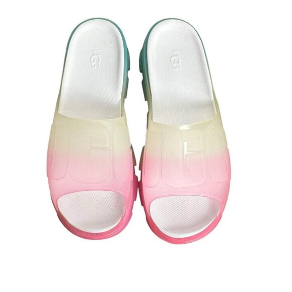 UGG JELLA CLEAR WATERCOLORS SLIDE - WOMEN'S SIZE 10 - (1139750) - RAINBOW - Picture 3 of 10